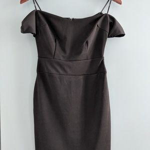 Off the shoulder black cocktail dress